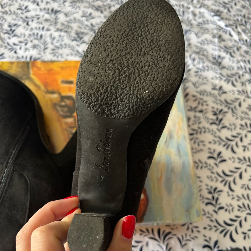 Sam Edelman black Suede Booties Sz 8 - Picture 6 of 7